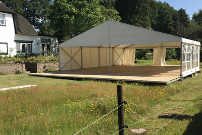 Aluminium Tenthallen met vloer op balklaag